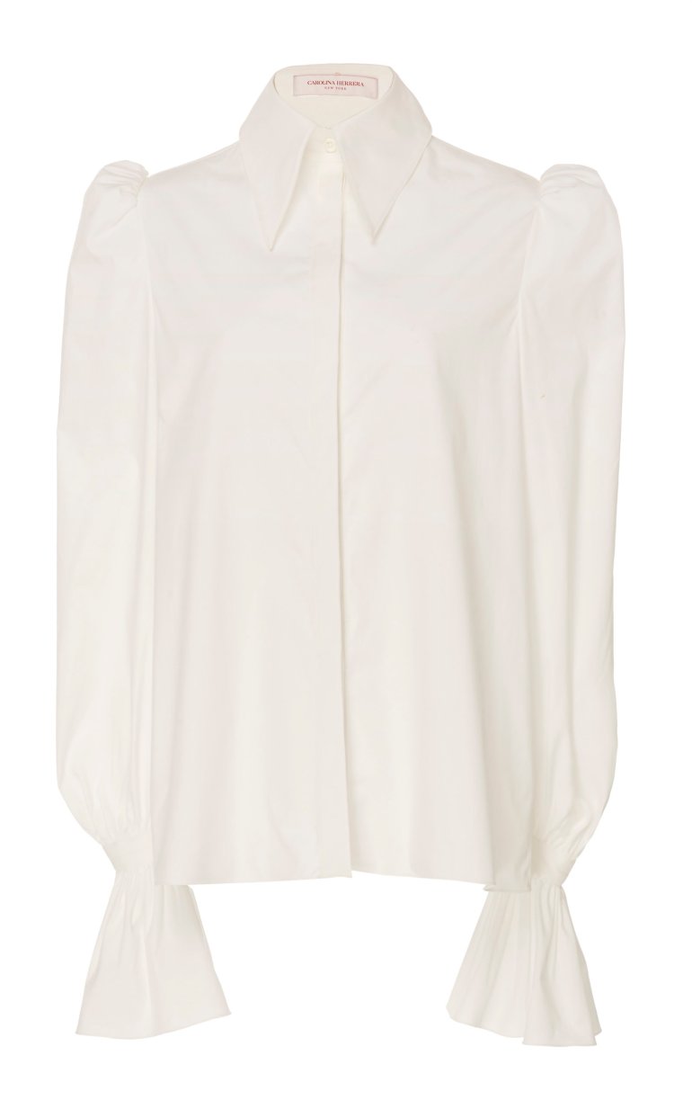large_carolina-herrera-white-puff-sleeve-cotton-blend-shirt