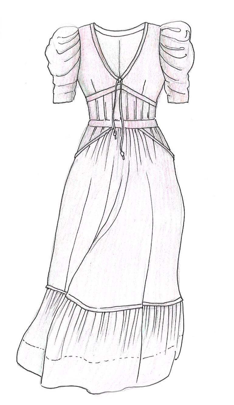 vestido mangas jamon